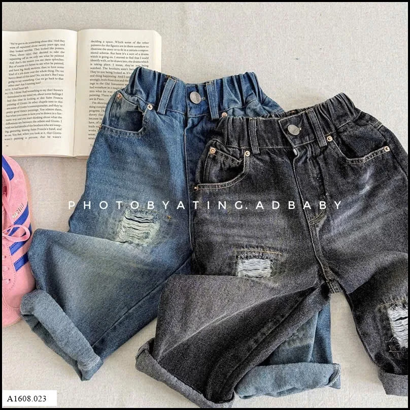 QUẦN JEAN RÁCH CẠP CHUN ADBABY    Giá sỉ 192k