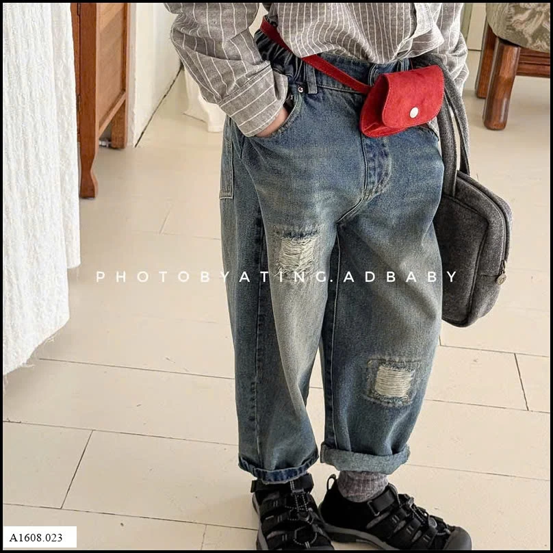 QUẦN JEAN RÁCH CẠP CHUN ADBABY    Giá sỉ 192k
