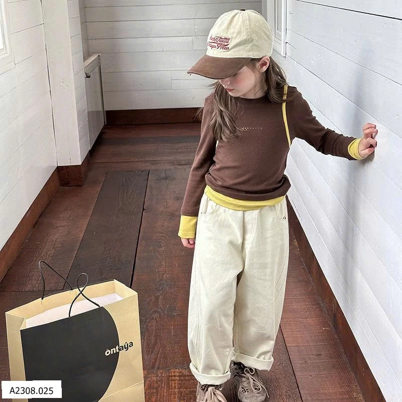 ÁO THUN DÀI TAY PHỐI MÀU AMBB   Giá sỉ sz 90-150: 142k 160: 155k 170: 168k