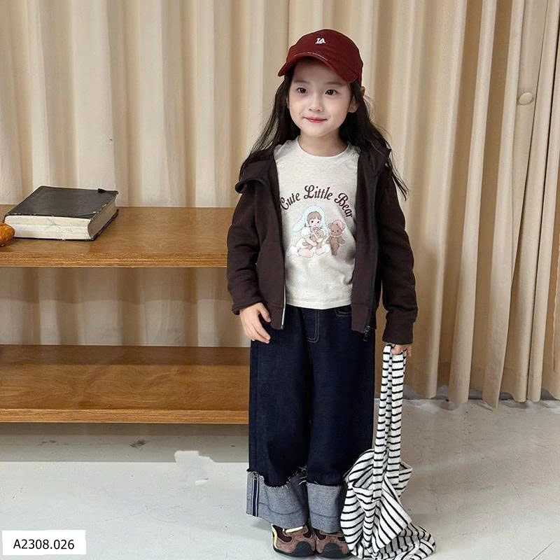 ÁO KHOÁC NỈ CÓ MŨ AMBB   Giá sỉ sz 90-150: 234k 160: 257k 170: 282k