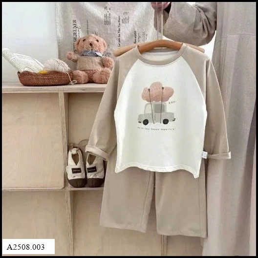 BỘ MẶC NHÀ DÀI TAY CHO BÉ   Giá sỉ 80-120 108k 130-160 140k