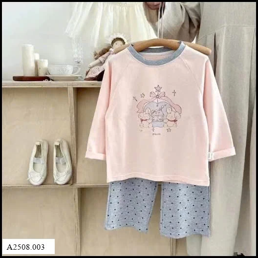 BỘ MẶC NHÀ DÀI TAY CHO BÉ   Giá sỉ 80-120 108k 130-160 140k