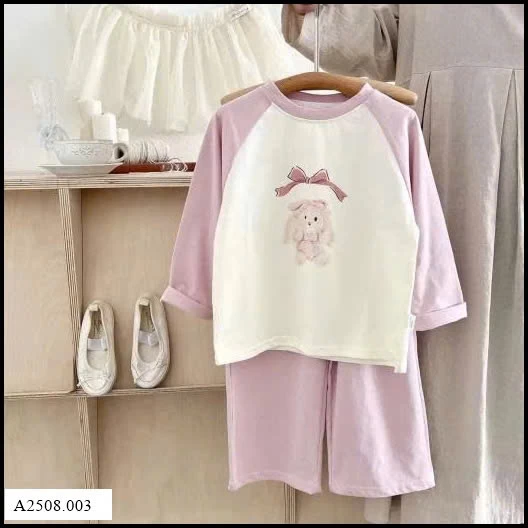 BỘ MẶC NHÀ DÀI TAY CHO BÉ   Giá sỉ 80-120 108k 130-160 140k