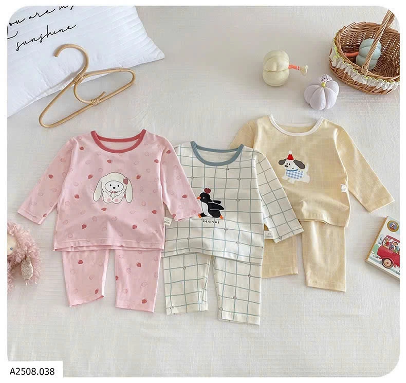 BỘ NGỦ DÀI TAY MẶC NHÀ CHO BÉ   Giá sỉ  126k