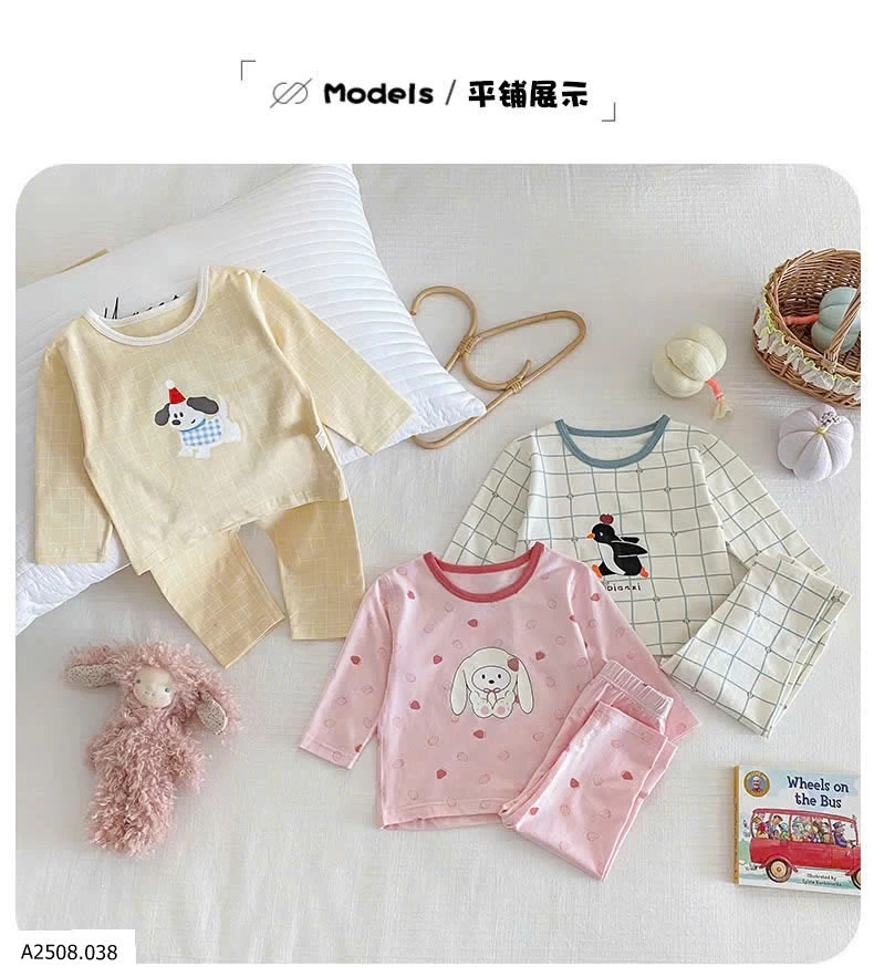 BỘ NGỦ DÀI TAY MẶC NHÀ CHO BÉ   Giá sỉ  126k