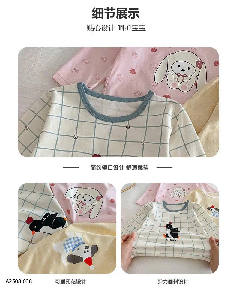 BỘ NGỦ DÀI TAY MẶC NHÀ CHO BÉ   Giá sỉ  126k