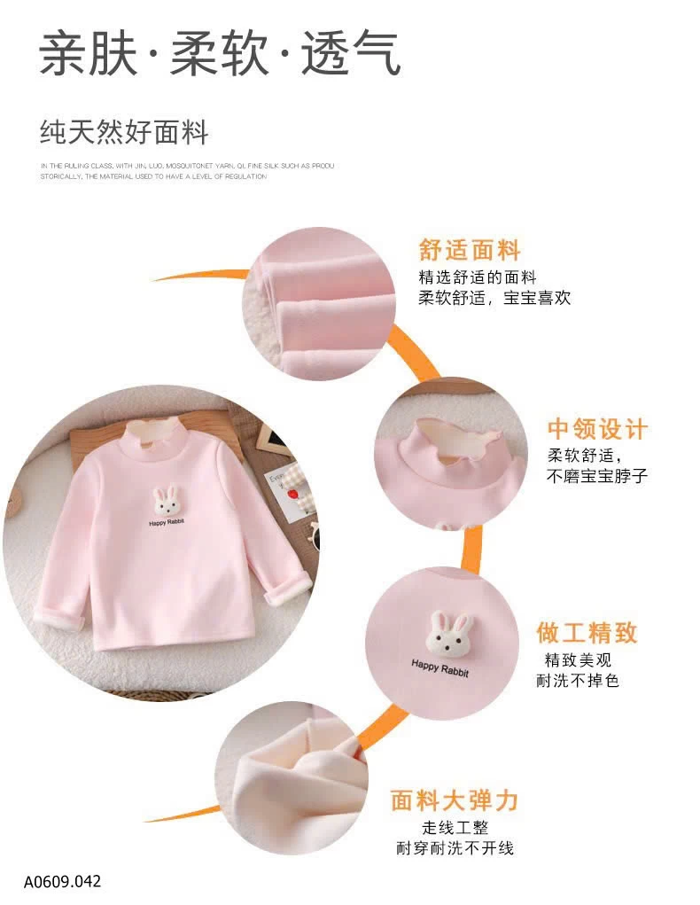ÁO NỈ THỎ RABIT BÉ GÁI   Giá sỉ sz 80-110: 48k sz 120: 53k  sz 130: 56k  sz 140: 59k  sz 150: 62k