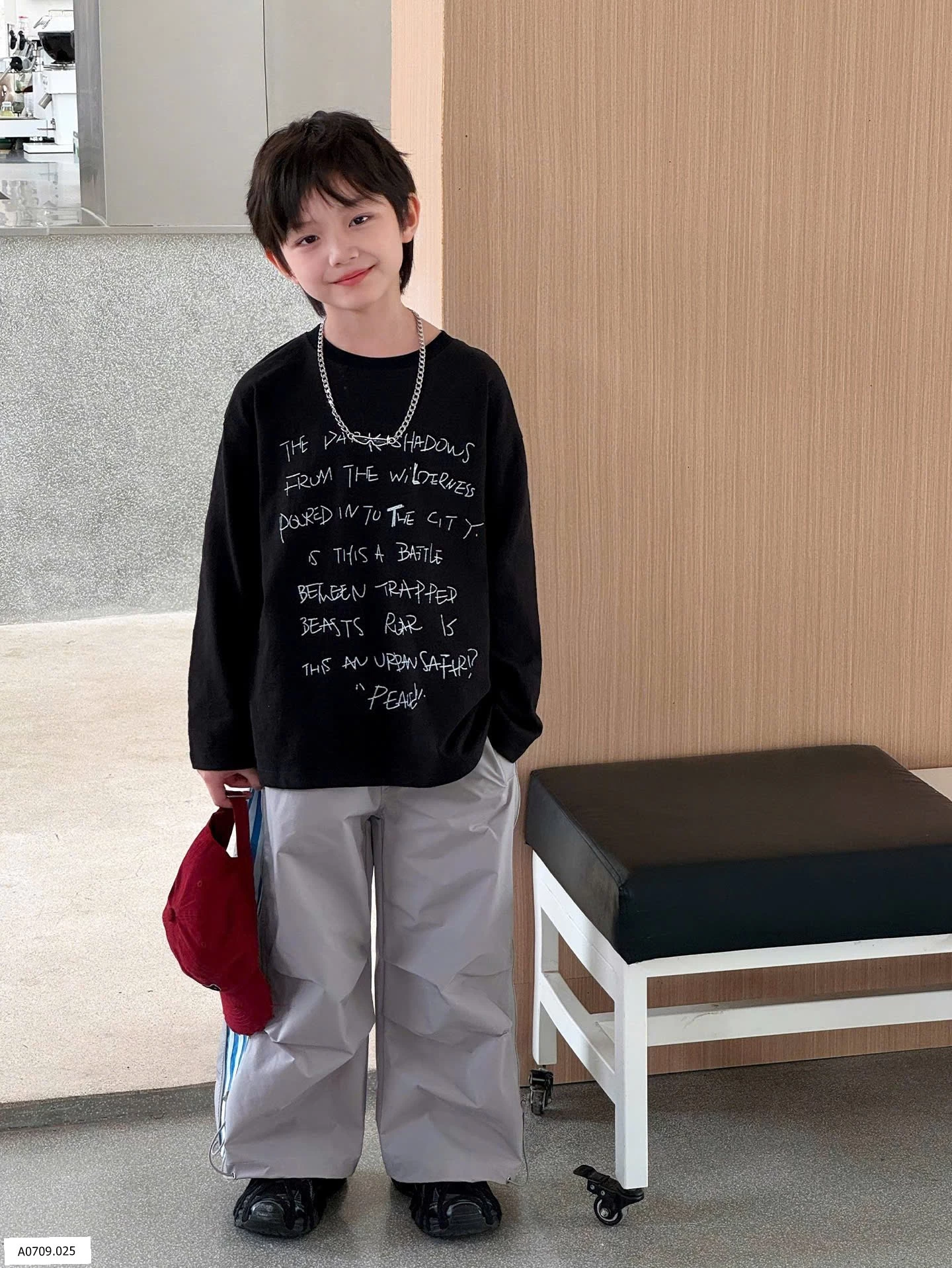 SET ÁO PHÔNG CHỮ DÀI TAY MIX QUẦN KẺ SỌC   Giá sỉ áo: 127k  quần: 198k