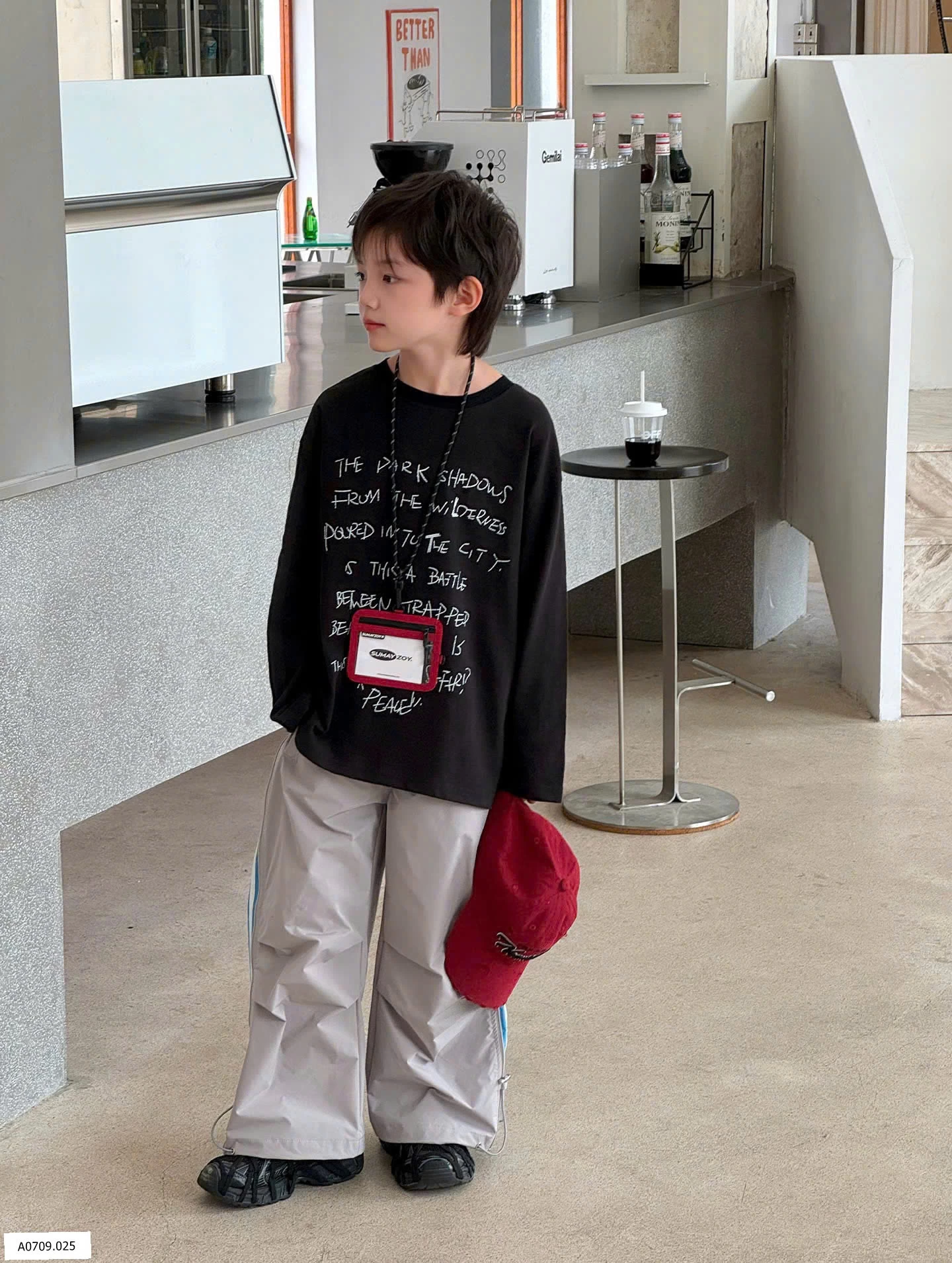 SET ÁO PHÔNG CHỮ DÀI TAY MIX QUẦN KẺ SỌC   Giá sỉ áo: 127k  quần: 198k