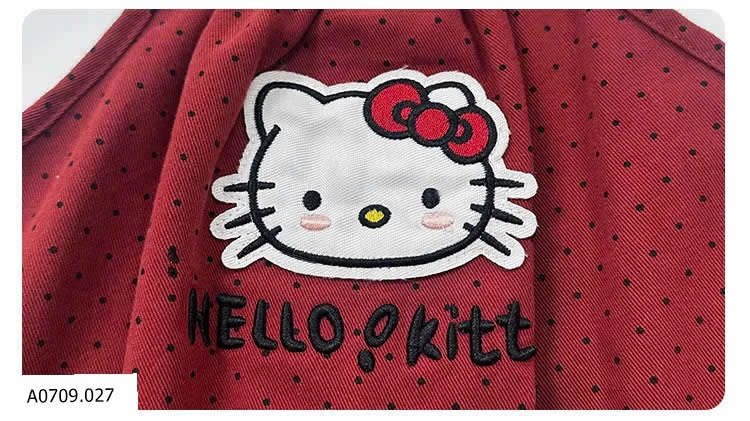 SET 2 MÓN ÁO THUN + YẾM CHẤM BI HELLO KITTY CHO BÉ  Giá sỉ 249k