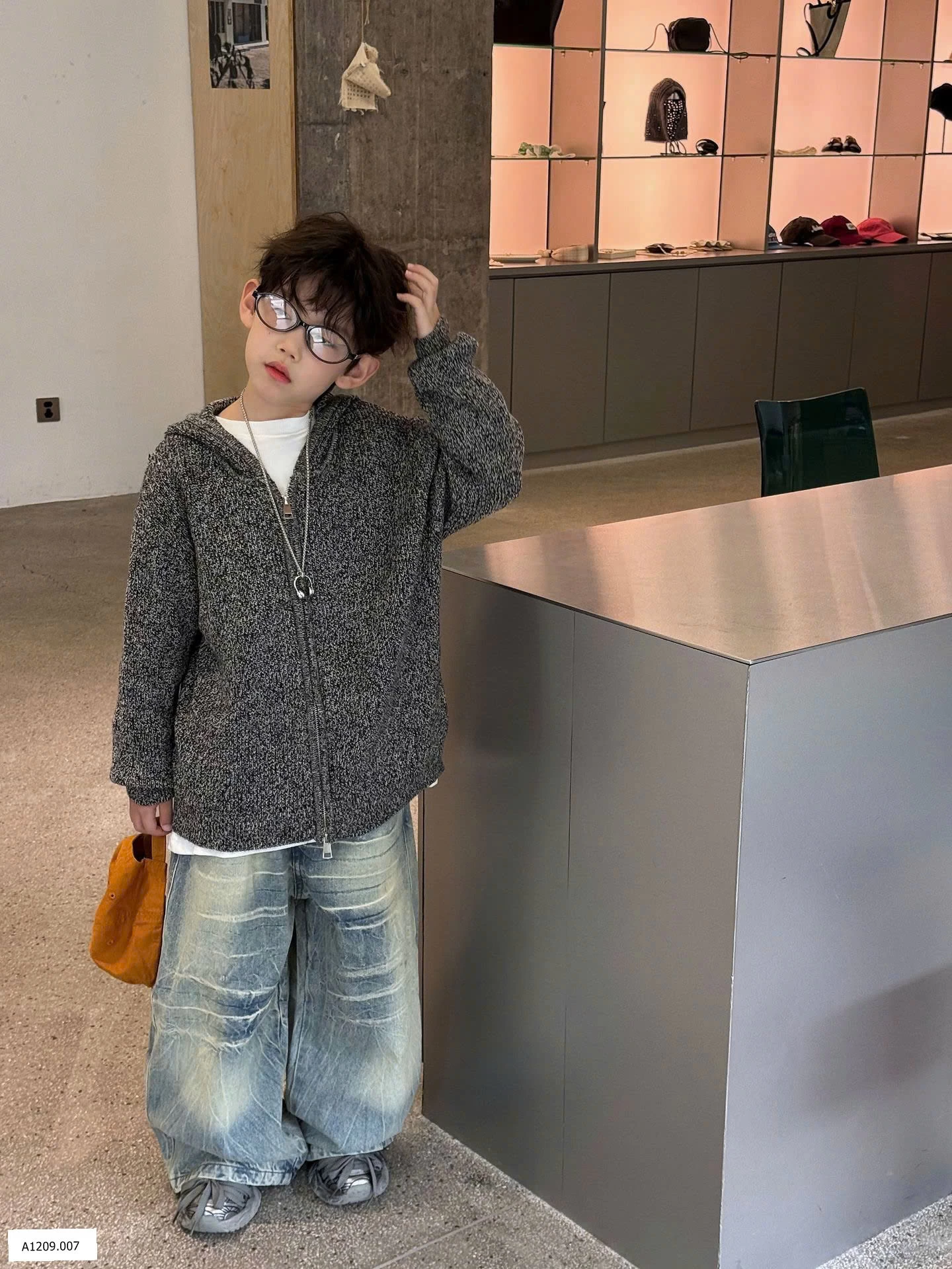 ÁO KHOÁC LEN CÓ MŨ CHO BÉ  Giá sỉ áo 202k, quần 196k