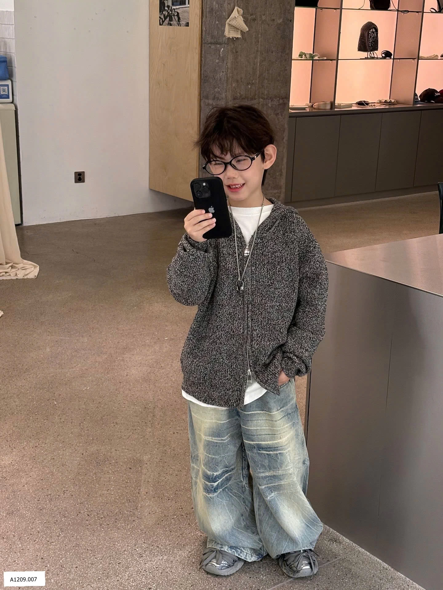 ÁO KHOÁC LEN CÓ MŨ CHO BÉ  Giá sỉ áo 202k, quần 196k