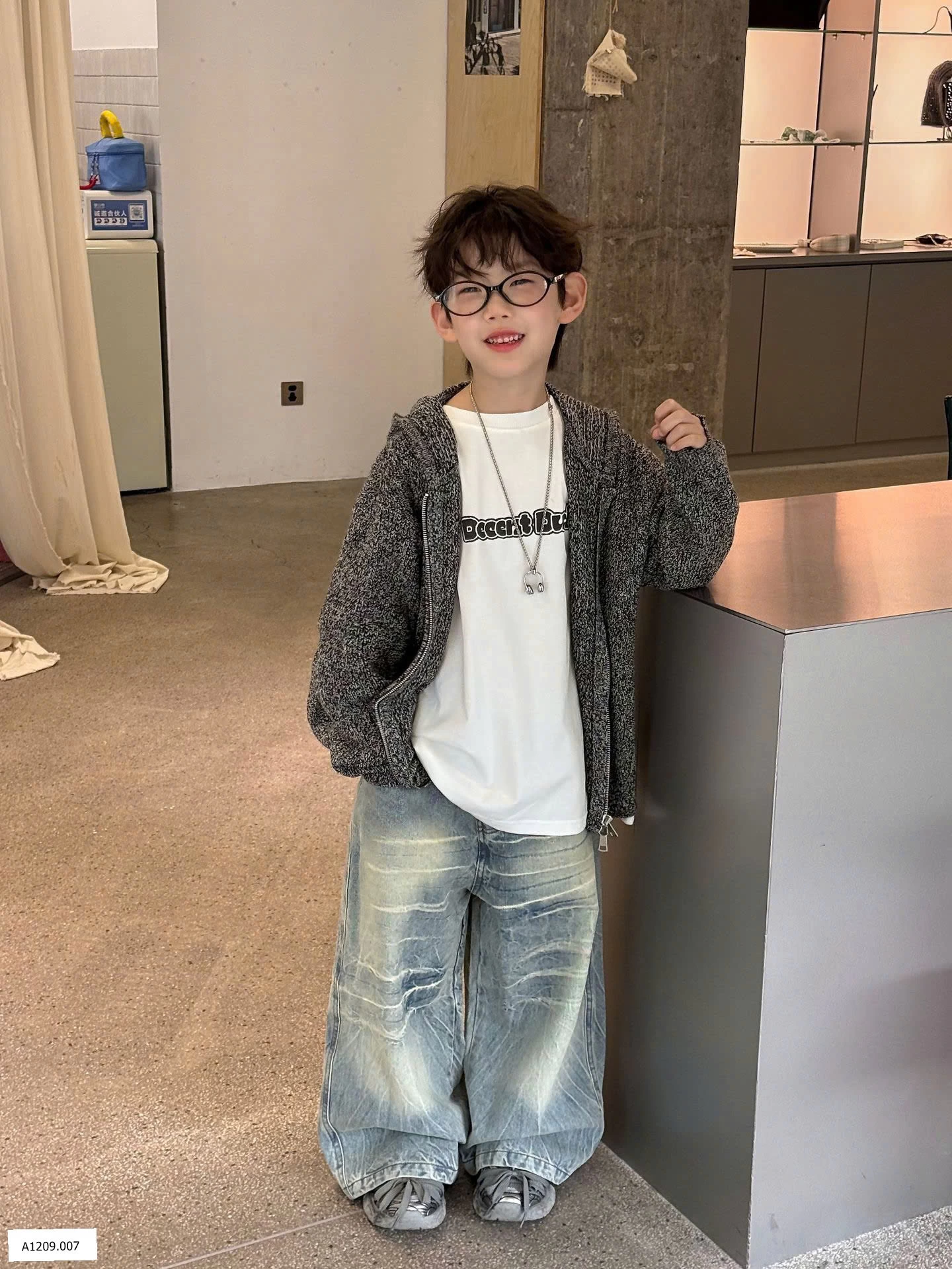 ÁO KHOÁC LEN CÓ MŨ CHO BÉ  Giá sỉ áo 202k, quần 196k