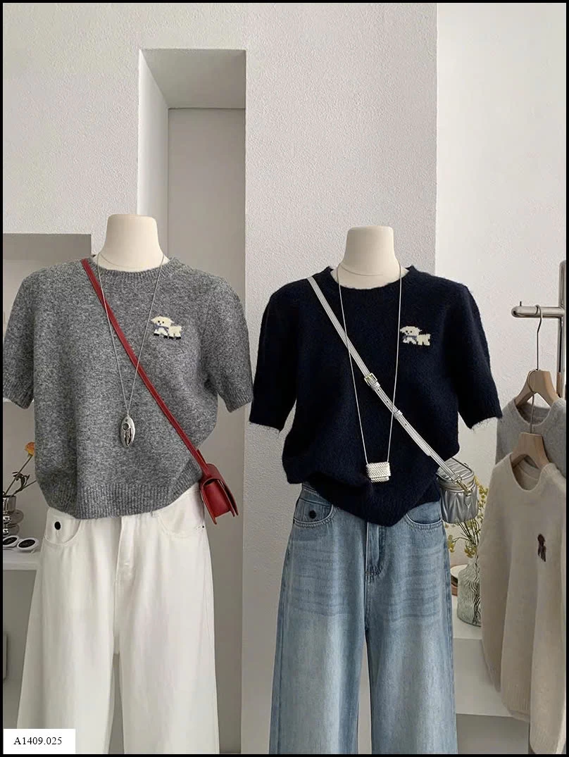 CROPTOP LEN THÊU LOGO CÚN Giá sỉ 155k