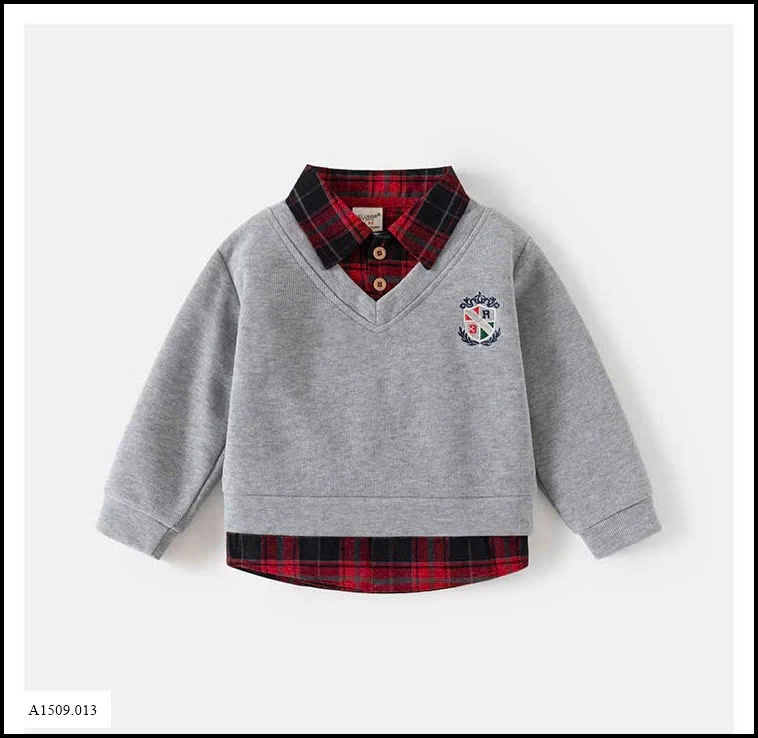 ÁO PHỐI CỔ SƠ MI GIẢ 2 MẢNH WELLKIDS  Giá sỉ 108k