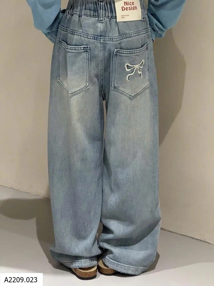 QUẦN JEANS NƠ BÉ GÁI   Giá sỉ 150k