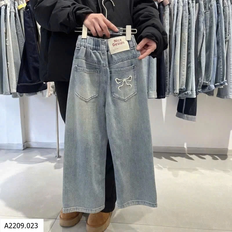 QUẦN JEANS NƠ BÉ GÁI   Giá sỉ 150k