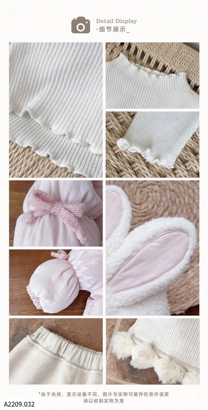 ÁO KHOÁC THỎ HỒNG BG  Giá sỉ 333k
