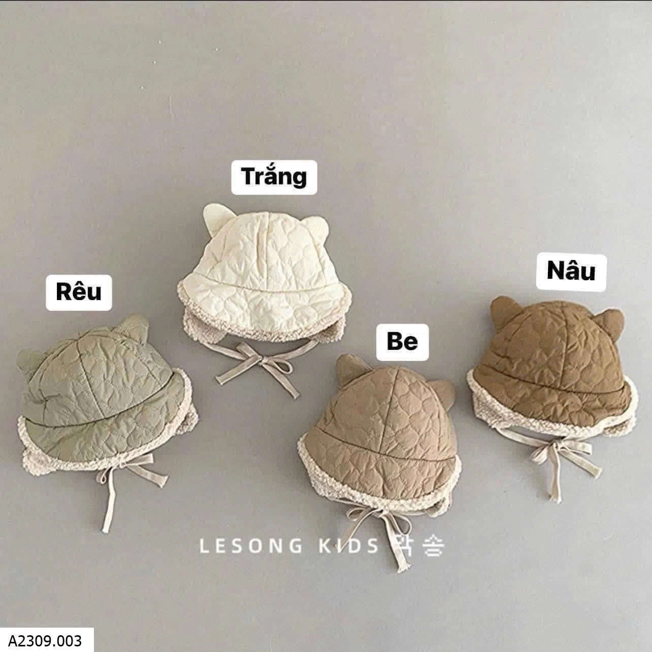 Mũ lông tai gấu   Giá sỉ 55k