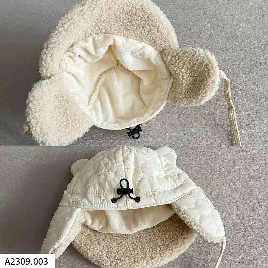 Mũ lông tai gấu   Giá sỉ 55k