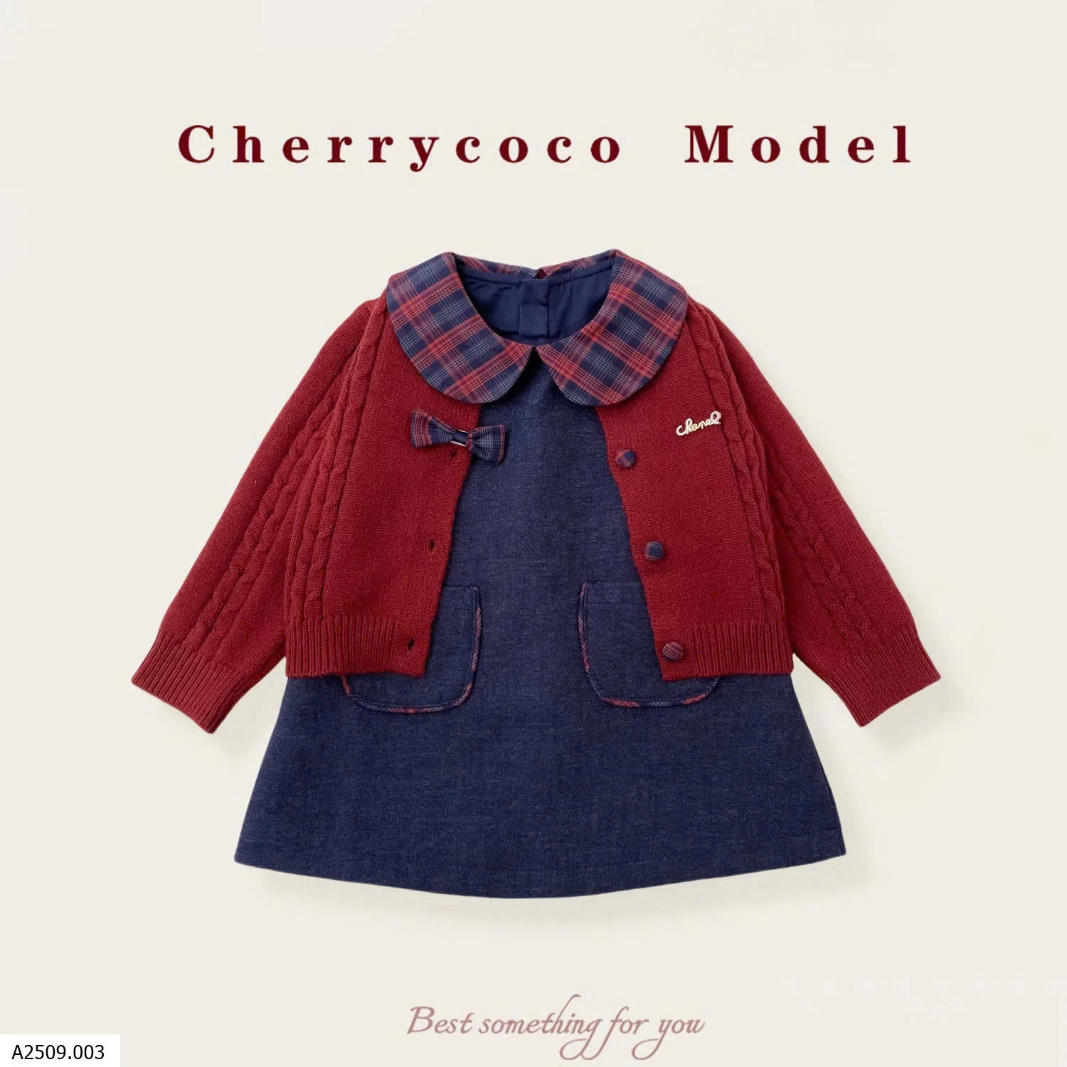 SÉT CARDIGAN ĐẦM JEANS CHERRYCOCO   Giá sỉ 310k