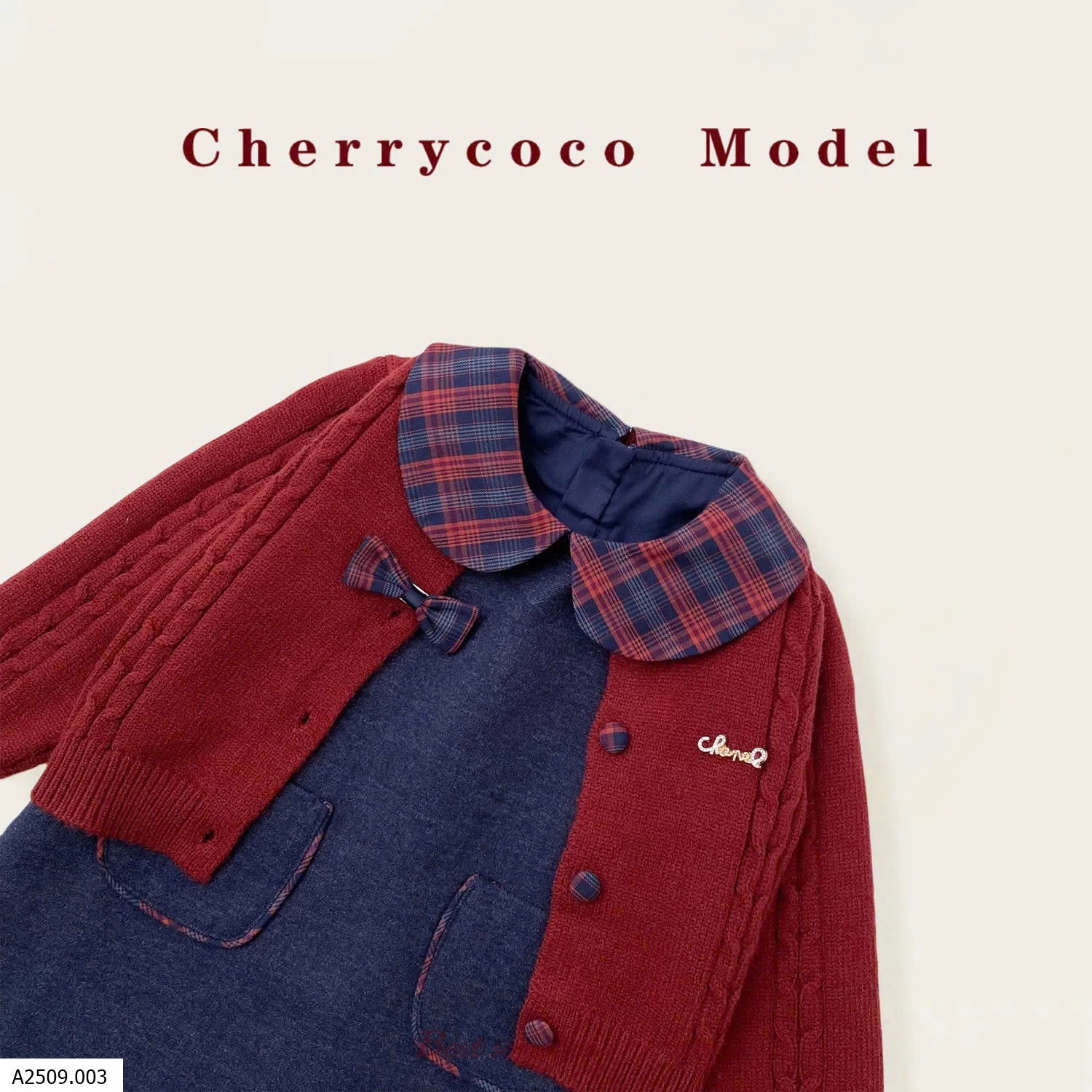 SÉT CARDIGAN ĐẦM JEANS CHERRYCOCO   Giá sỉ 310k