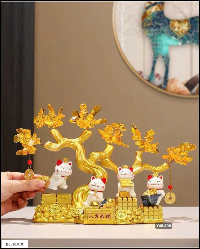Mèo thần tài + cây vàng  Giá sỉ 450k