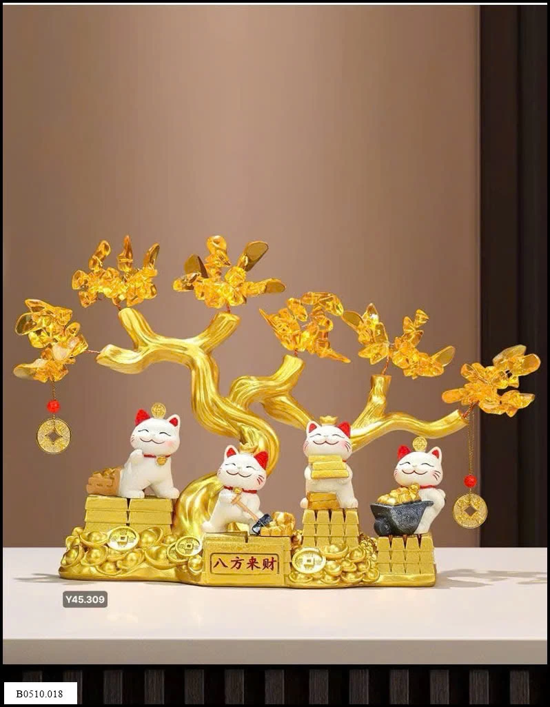 Mèo thần tài + cây vàng  Giá sỉ 450k