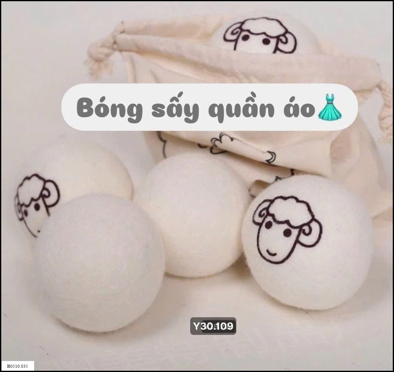 SET 6 QUẢ BÓNG SẤY LEN 100% LÔNG CỪU  Giá sỉ 80k