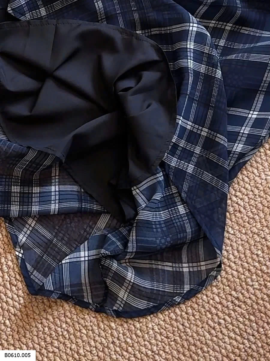 CHÂN VÁY SUÔNG DÀI KẺ HÃNG ANNA   Giá sỉ 138k