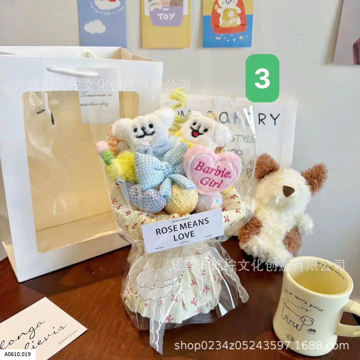 BÓ HOA GẤU BÔNG DỄ THƯƠNG Giá sỉ 125k