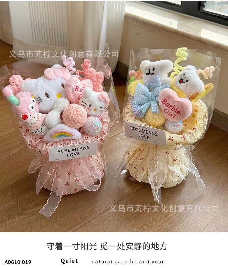 BÓ HOA GẤU BÔNG DỄ THƯƠNG Giá sỉ 125k