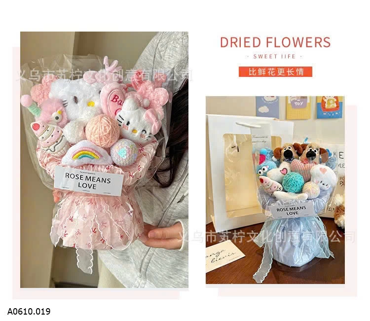 BÓ HOA GẤU BÔNG DỄ THƯƠNG Giá sỉ 125k