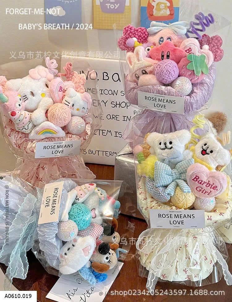 BÓ HOA GẤU BÔNG DỄ THƯƠNG Giá sỉ 125k