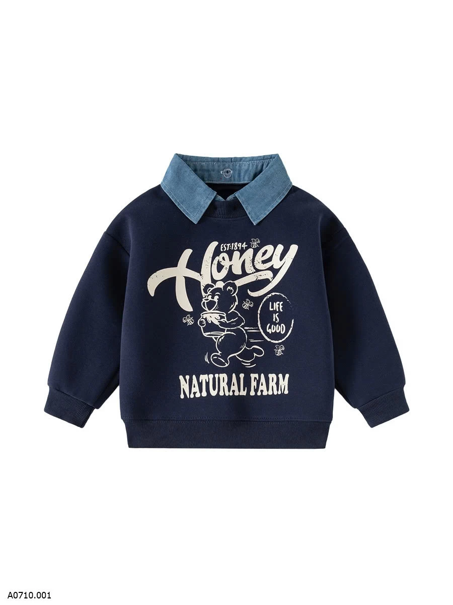 ÁO NỈ PHỐI CỔ SƠ MI   Giá sỉ 108k