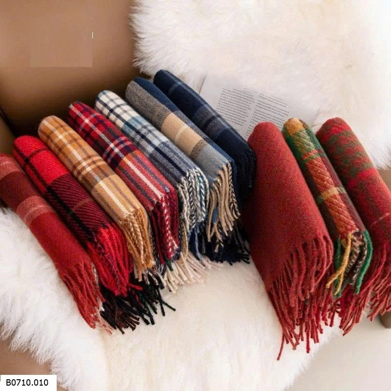 KHĂN CHOÀNG KẺ CARO Cashmere   Giá sỉ 80k