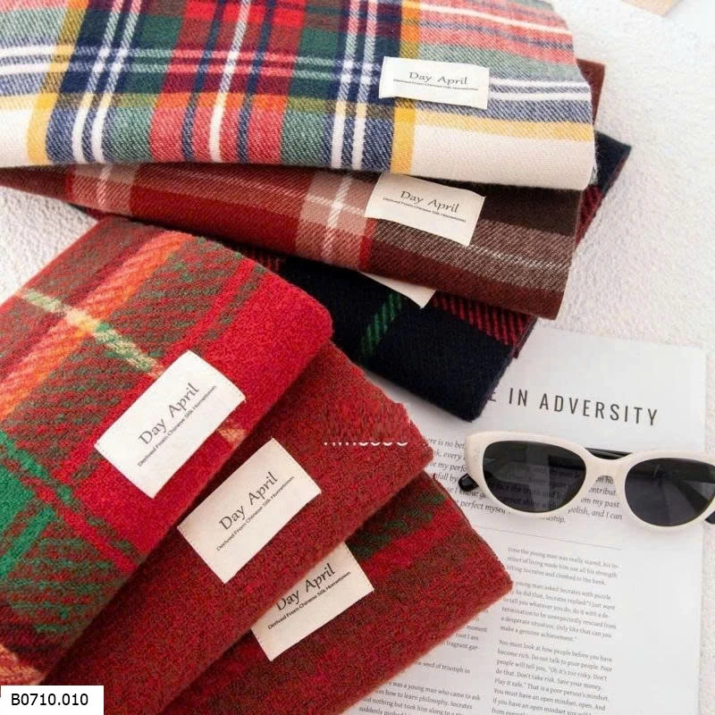 KHĂN CHOÀNG KẺ CARO Cashmere   Giá sỉ 80k