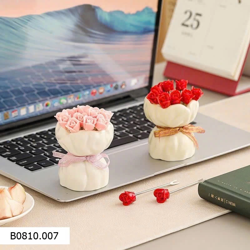 SET NĨA ĂN HOA QUẢ HÌNH BÓ HOA   Giá sỉ 105k/set