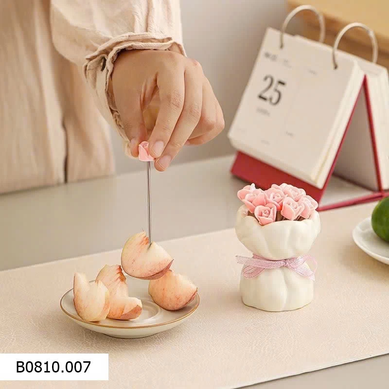 SET NĨA ĂN HOA QUẢ HÌNH BÓ HOA   Giá sỉ 105k/set