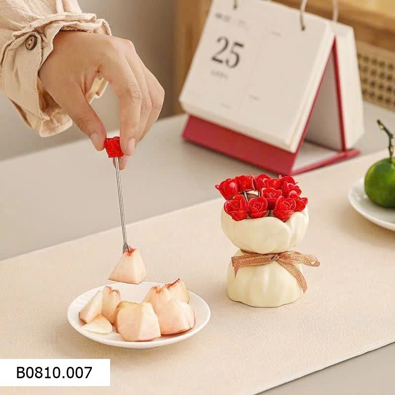 SET NĨA ĂN HOA QUẢ HÌNH BÓ HOA   Giá sỉ 105k/set