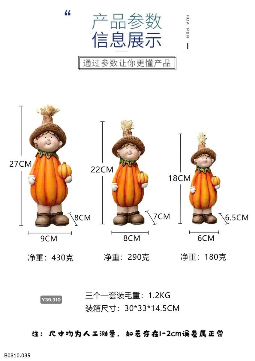 Bộ 3 bí ngô đáng yêu xỉu  Giá sỉ 210k