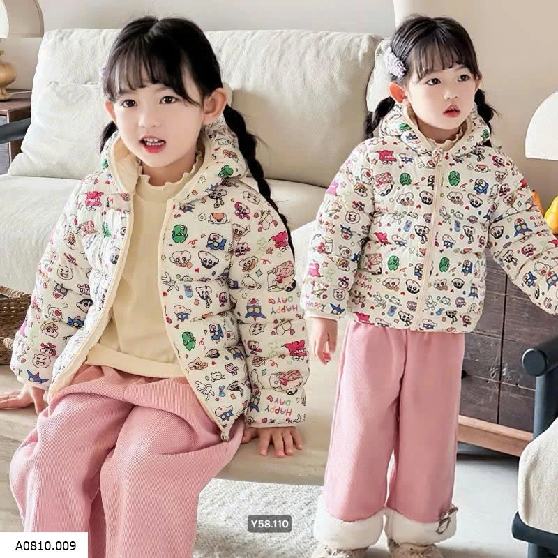 Áo khoác hoạ tiết phao mũ gấu  Giá sỉ 106k