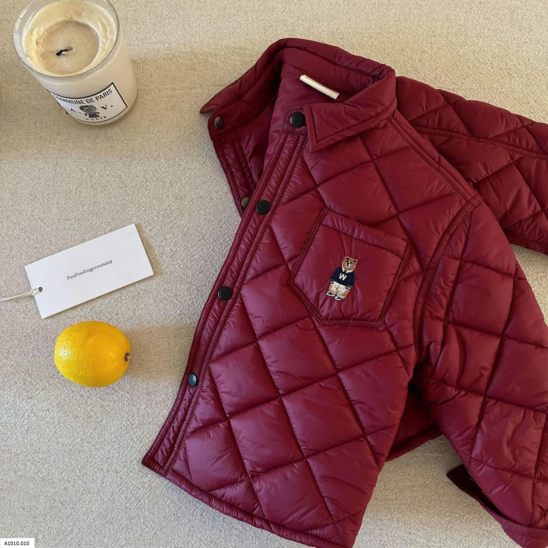 ÁO PHAO TRẦN TRÁM THÊU GẤU FUNFUN    Giá sỉ 214k