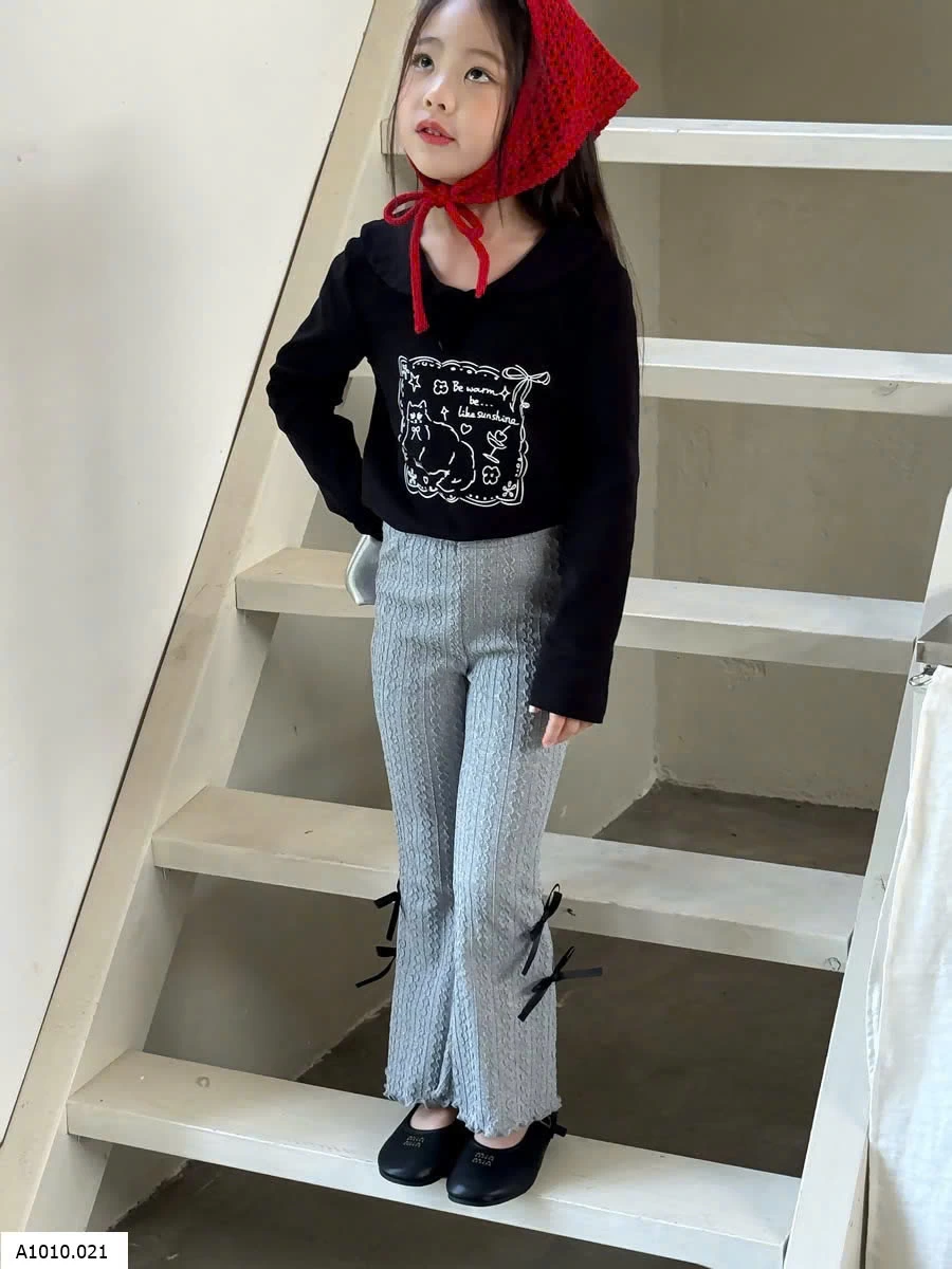 SET ÁO THUN CỔ SEN MIX QUẦN LEGGING ỐNG LOE BG   Giá sỉ áo: 128k  quần: 132k