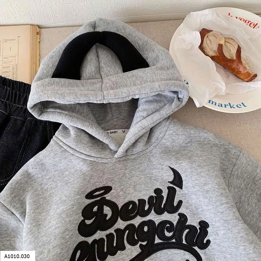 ÁO HOODIE CHỮ CHO BÉ   Giá sỉ 180k
