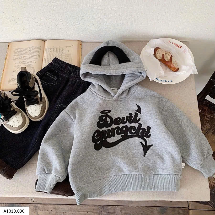 ÁO HOODIE CHỮ CHO BÉ   Giá sỉ 180k
