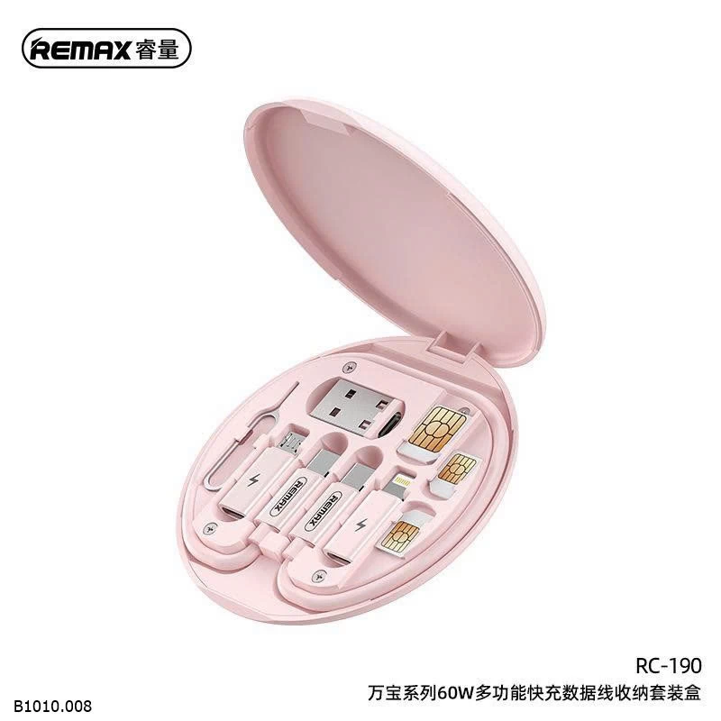 Bộ cáp sạc đa năng Remax RC 190   Giá sỉ 99k/b