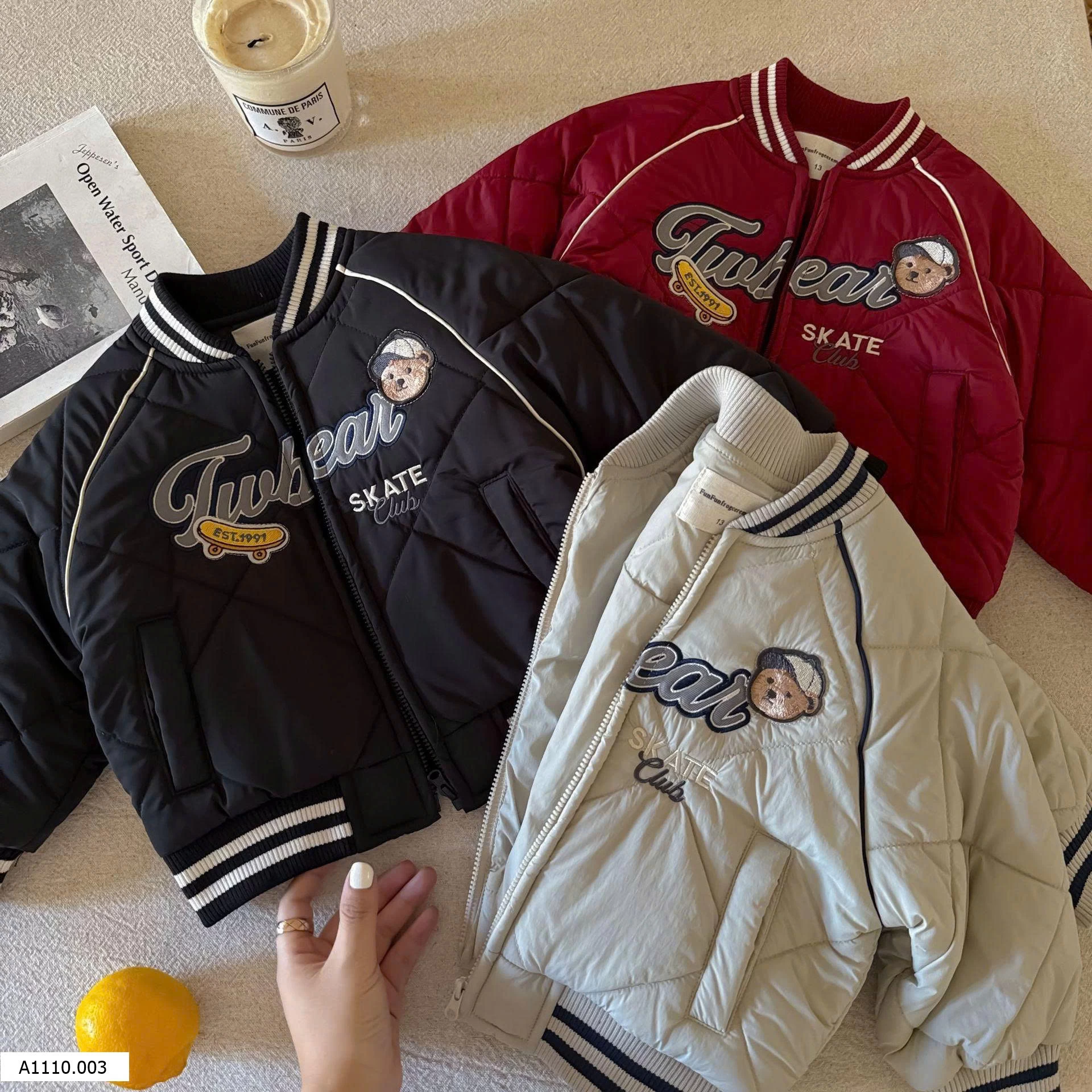 ÁO KHOÁC BOMBER GẤU PHỐI VIỀN   Giá sỉ 249k