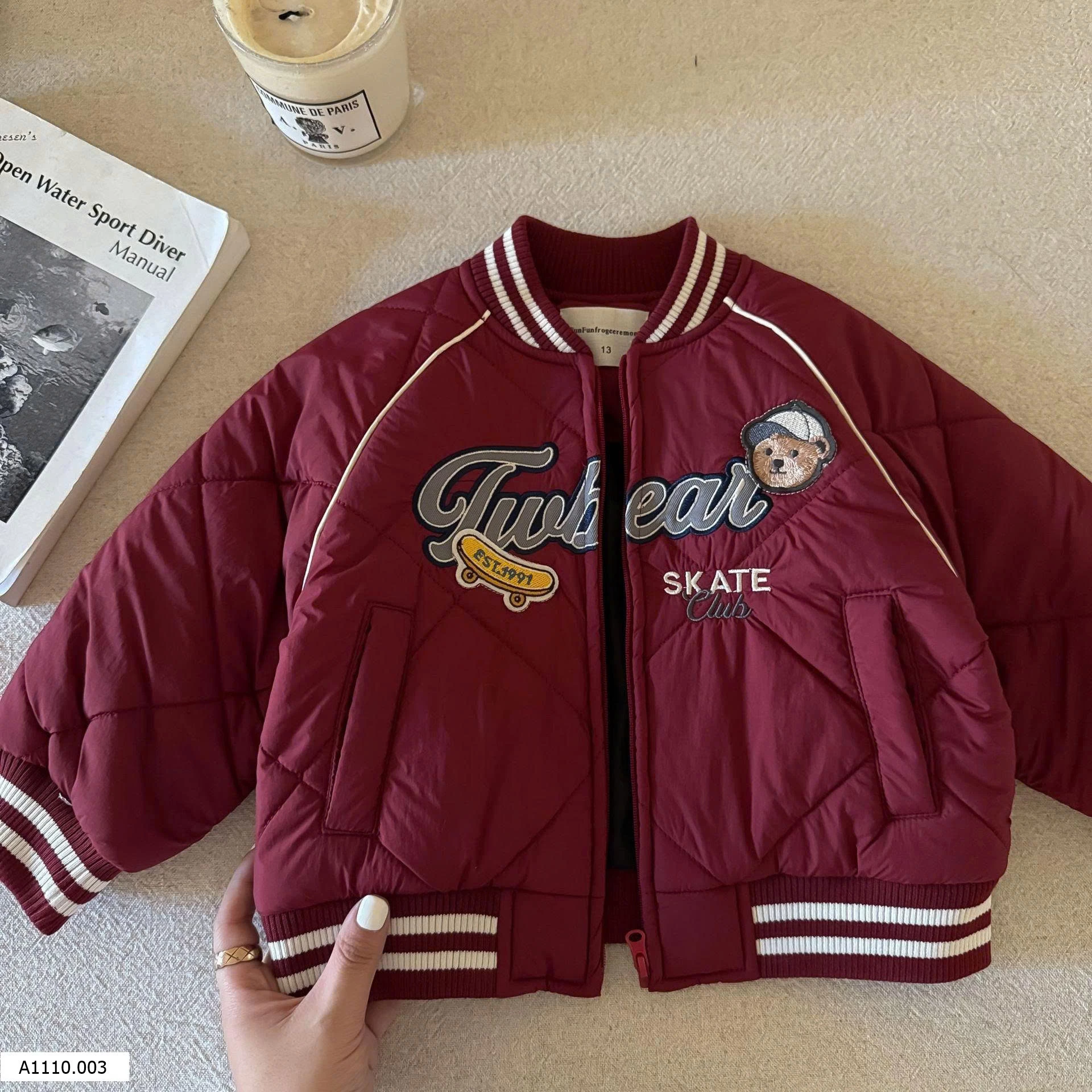 ÁO KHOÁC BOMBER GẤU PHỐI VIỀN   Giá sỉ 249k