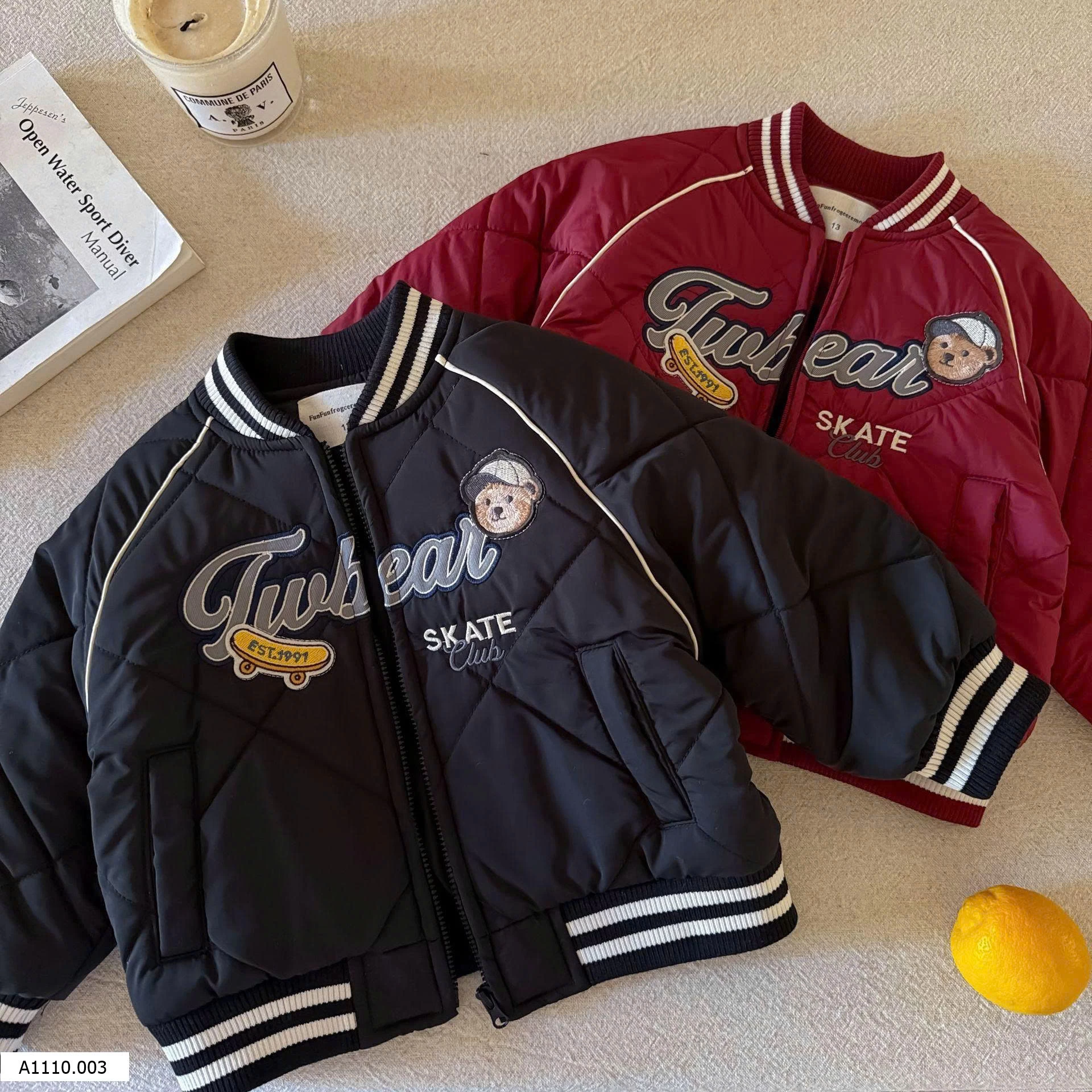 ÁO KHOÁC BOMBER GẤU PHỐI VIỀN   Giá sỉ 249k